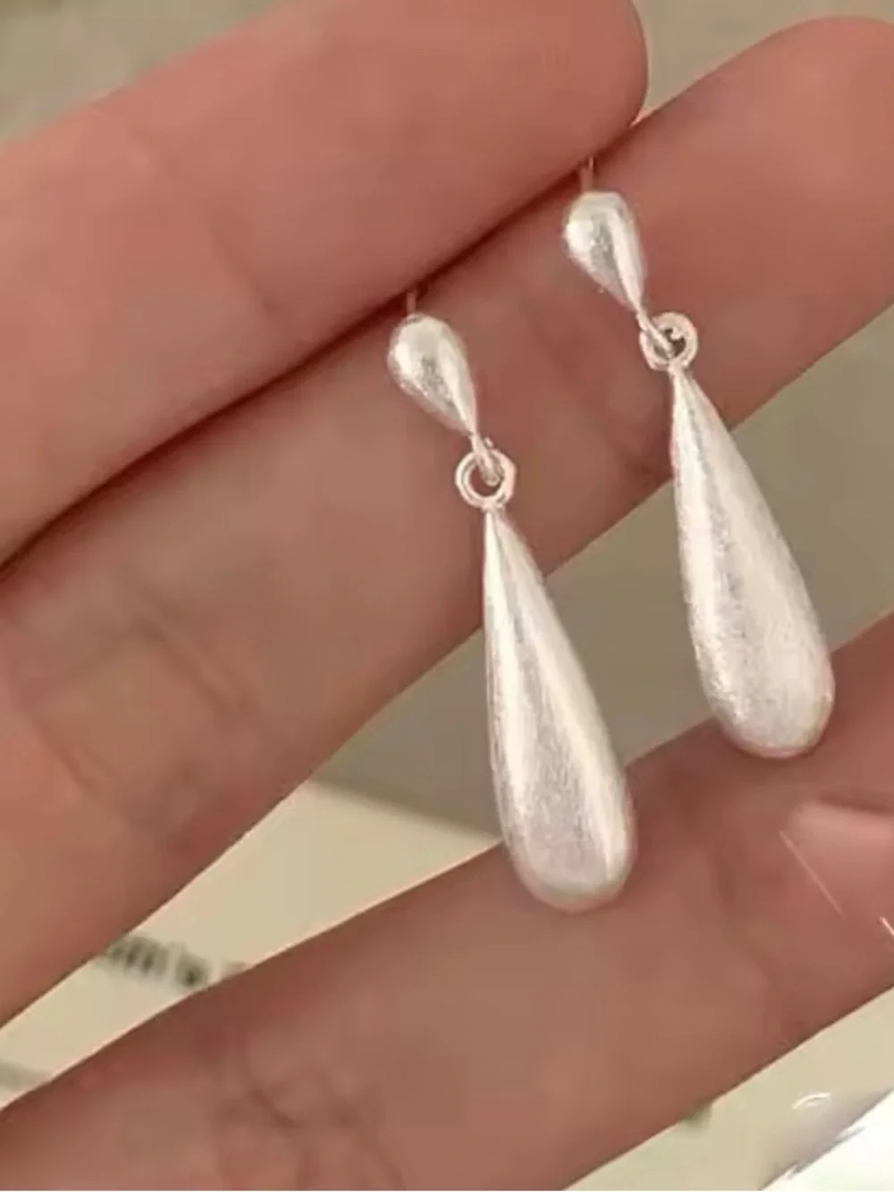 New Brushed Silver Earrings